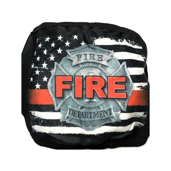 Adult 2-Layer Fabric Face Mask with Ear Loops - Fire Dept/Black (1 Count) For ages 14+ - DollarFanatic.com