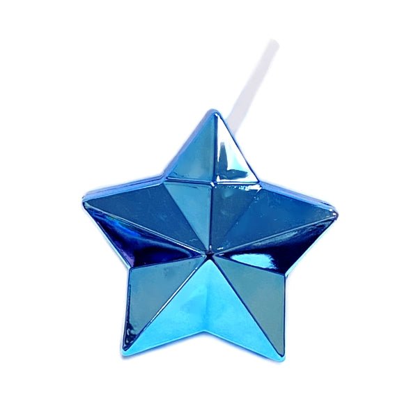 Ankyo Star - Shaped Tumbler with Straw - Metallic Blue Star (Holds 9.13 fl. oz.) For Cold Beverages Only - Dollar Fanatic