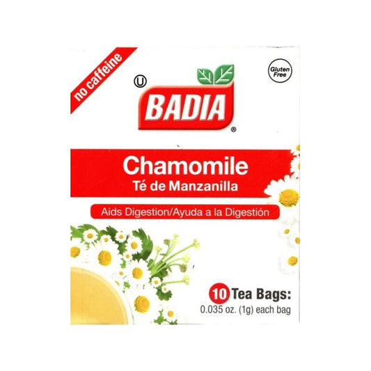 Badia Chamomile Herbal Tea Bags (10 Pack) Aids Digestion and Sleep - Dollar Fanatic