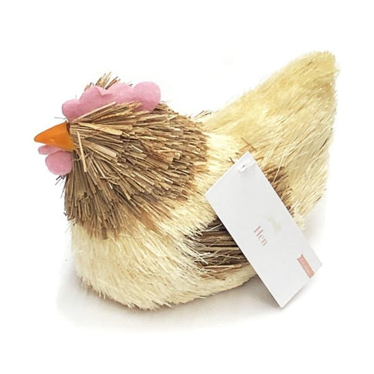 Crescent Chicken Hen Straw Figurine (4.5" x 4" x 2.5") - DollarFanatic.com