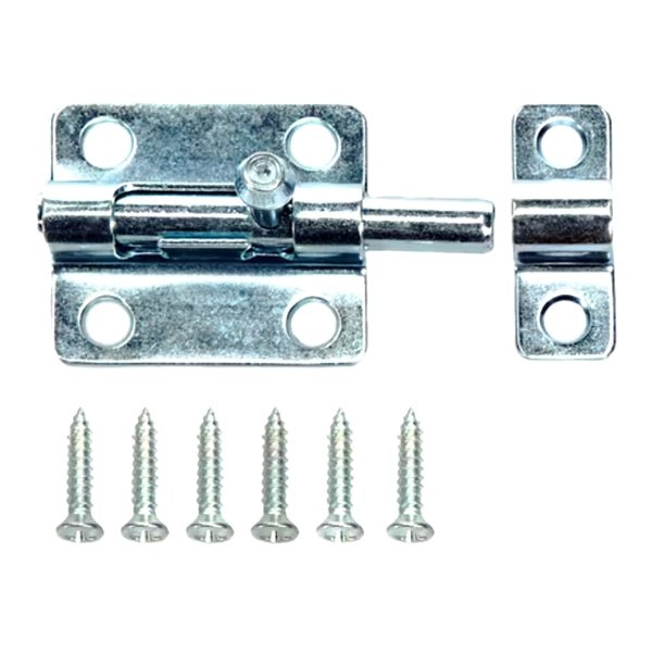 Gate House 2 - 1/2 in. Barrel Bolt with Mounting Screws - Zinc (605544) Right - or Left - Hand Application - Dollar Fanatic