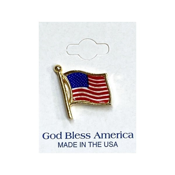 Tri - Star Patriotic USA Flag Lapel Pin - Carded (1 Count) Made in the USA - Dollar Fanatic